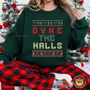 Dyke the Halls Lesbian Ugly Christmas Sweater 3