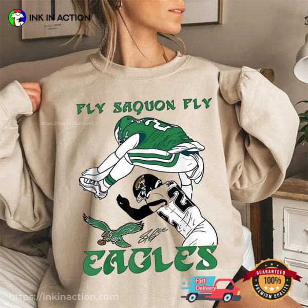 Fly Saquon Fly Eagles Barkley The Reverse Hurdle 2024 Shirt