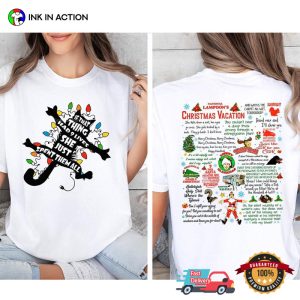 Funny Black Cat Lover Christmas Vacation 2-Sided Shirt