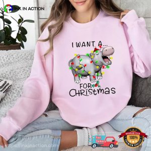 Funny Christmas I Want A Hippopotamus For Christmas Shirt 2