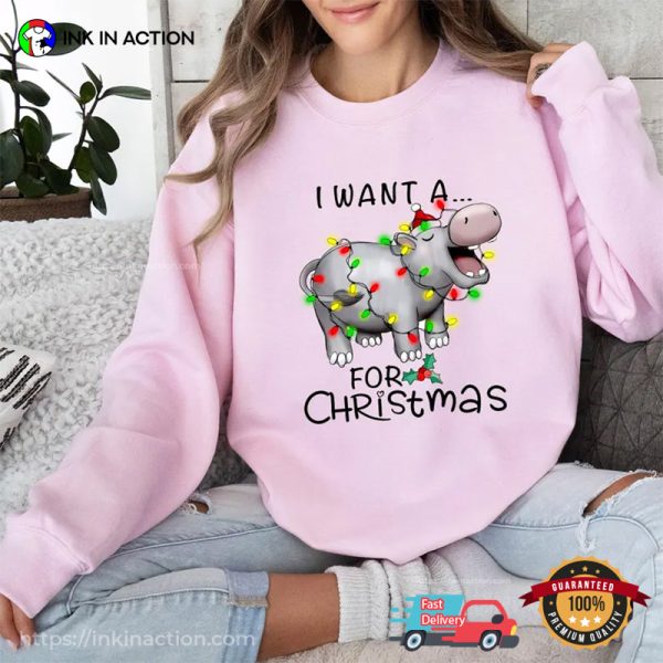 Funny Christmas I Want A Hippopotamus For Christmas Shirt