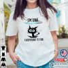 Funny Lightning Strike A Black Cat Im Fine Shirt