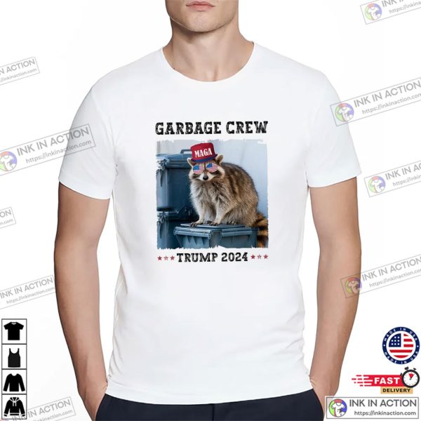 Garbage Crew Trump 2024 Funny Raccoon T-shirt