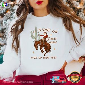 Giddy Up Jingle Horse Cowboy Christmas Tee