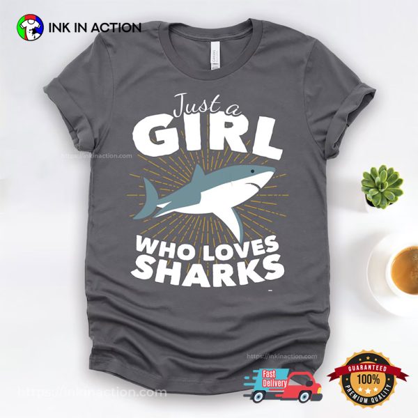 Girl Who Loves Sharks  Beach Party Shirts