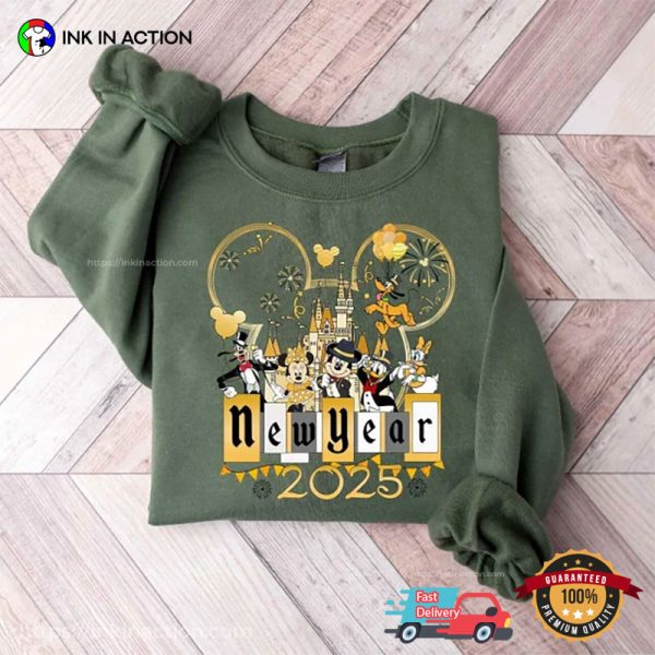 Golden Disney Happy New Year 2025 T-shirt