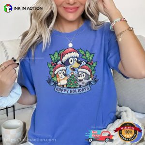 Happy Holidays Bluey Comfort Colors T shirt 3