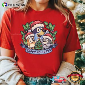 Happy Holidays Bluey Comfort Colors T shirt 4