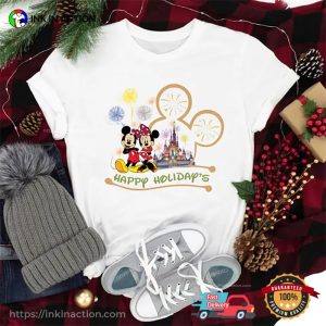 Happy Holidays Mickey And Minnie Comfort Colors Tee 3