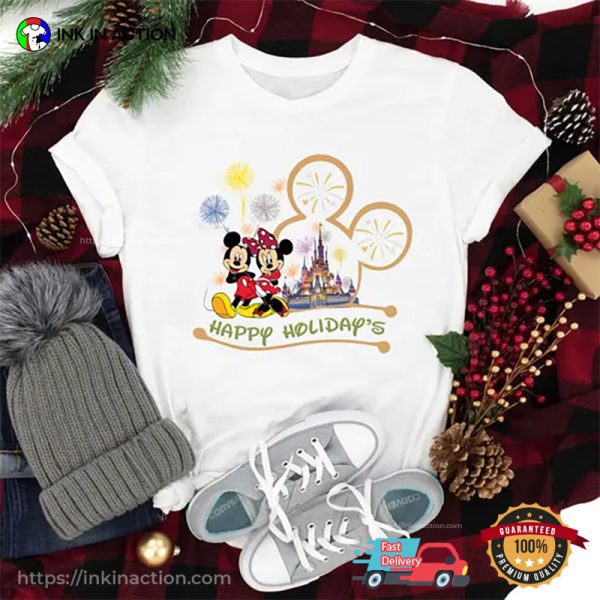 Happy Holidays Mickey And Minnie Comfort Colors Tee