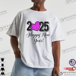 Happy New Year 2025 Pinky Heart Shirt