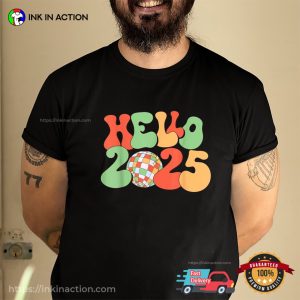 Happy New Year Hello 2025 Disco Ball Countdown Shirt 3