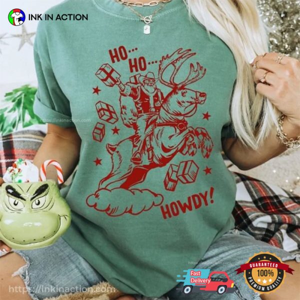 Ho Ho Howdy Cowboy Santa T-shirt