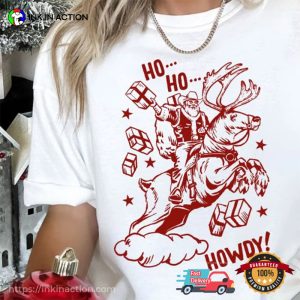 Ho Ho Howdy Cowboy Santa T shirt 3