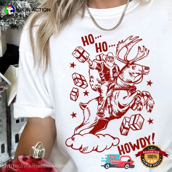 Ho Ho Howdy Cowboy Santa T-shirt