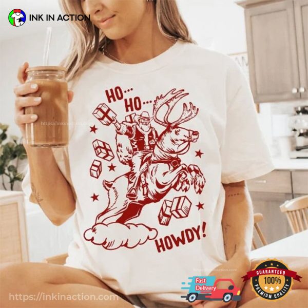 Ho Ho Howdy Cowboy Santa T-shirt