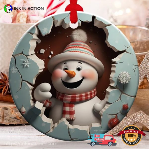 Holiday Happy Snowman Ornament