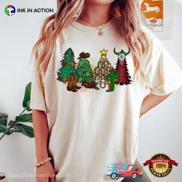 Howdy Cowboy Christmas Tree Western Shirt