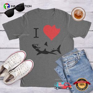 I Love Sharks Fishing Shark Bite Comfort COlors Shirt 2