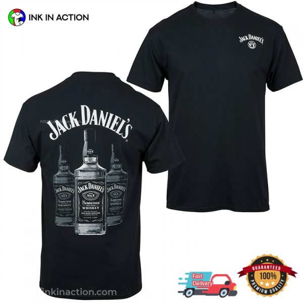 Jack Daniels Triple Whisky Bottles 2 Sided Shirt