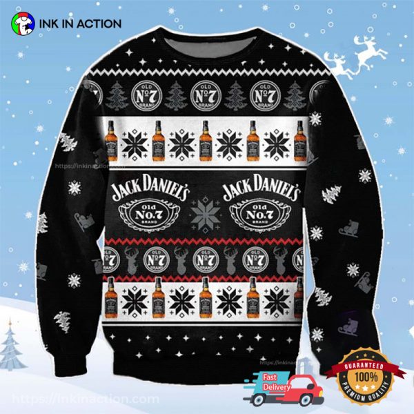 Jack Daniels Whiskey Ugly Christmas Sweater