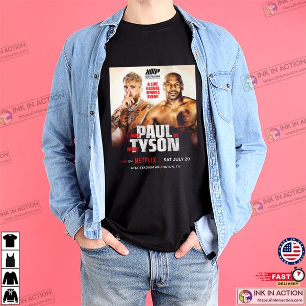 Jake Paul Vs Mike Tyson Alive Global Sports Event T-shirt