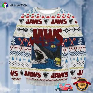 Jaws Horror Shark Christmas Ugly Sweater