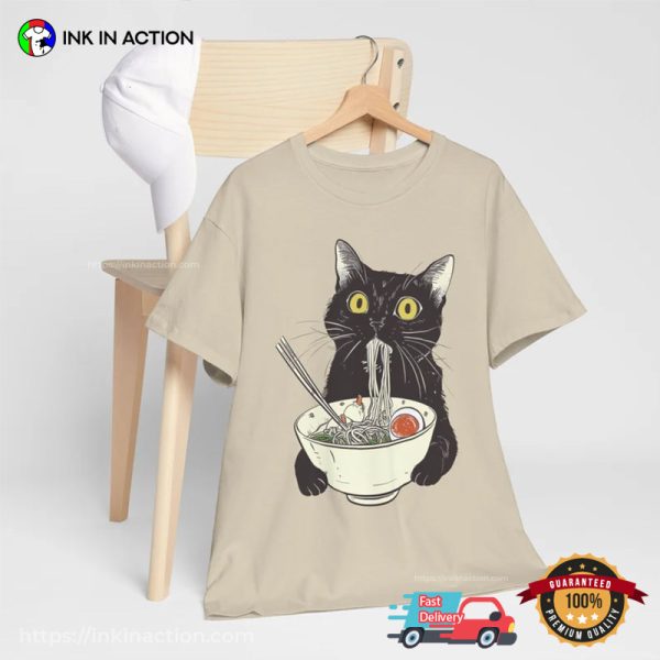 Kawaii Ramen Cat Comfort Colors T-shirt