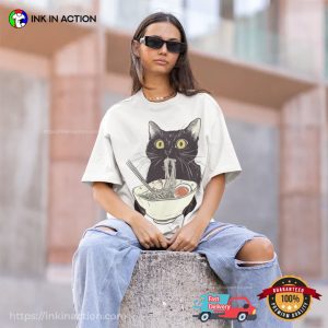 Kawaii Ramen Cat Comfort Colors T-shirt