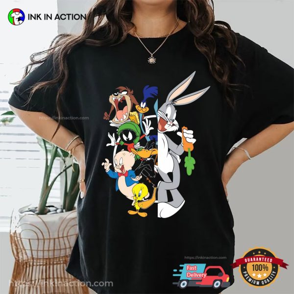 Looney Tunes Characters Cartoon Art Comfort Colors Tee