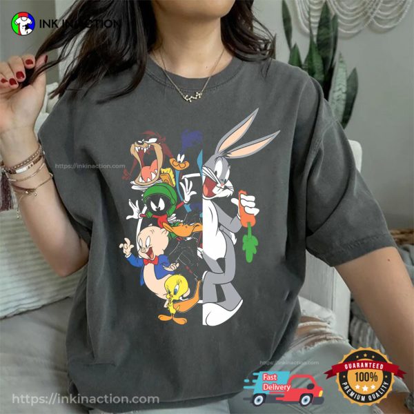 Looney Tunes Characters Cartoon Art Comfort Colors Tee