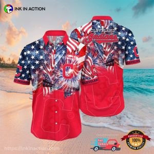 MLB Cleveland Indians Flower 4th Of July Hawaiian Shirt