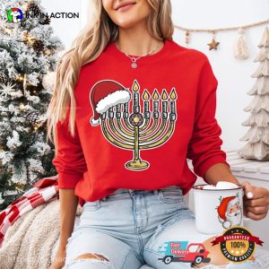 Menorah Christmas Jewish Menorah Candles T-shirt