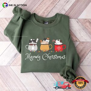 Meowy Christmas Hot Drinks Xmas T-shirt