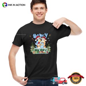 Merry Christmas Bluey Family Holidays T-shirt