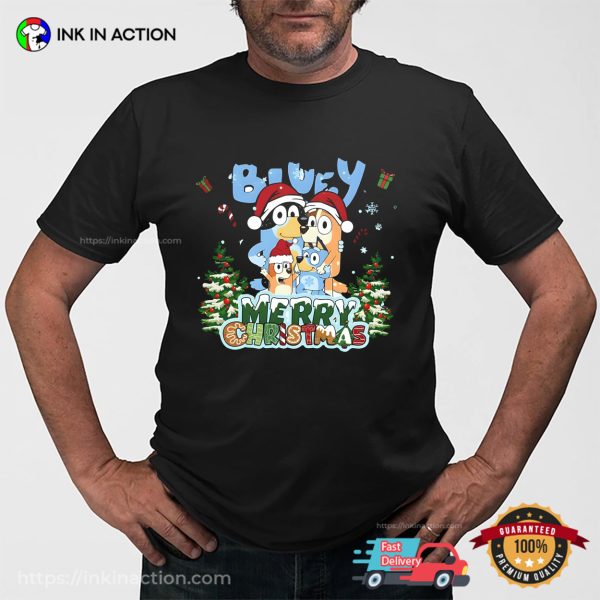 Merry Christmas Bluey Family Holidays T-shirt