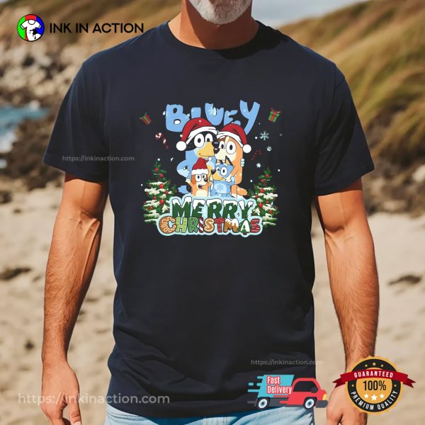 Merry Christmas Bluey Family Holidays T-shirt