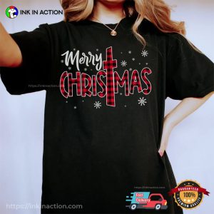 Merry Christmas Cross Comfort Colors Tee