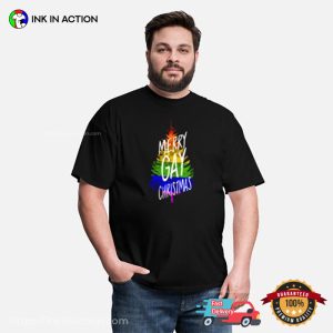 Merry Christmas LGBT Gay Pride Christmas Tree T-shirt