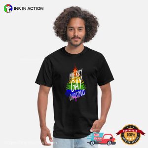 Merry Christmas LGBT Gay Pride Christmas Tree TShirt 3