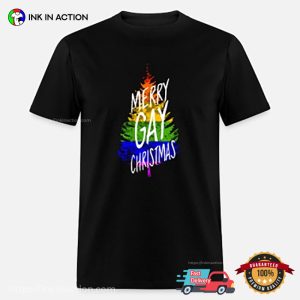 Merry Christmas LGBT Gay Pride Christmas Tree T-shirt