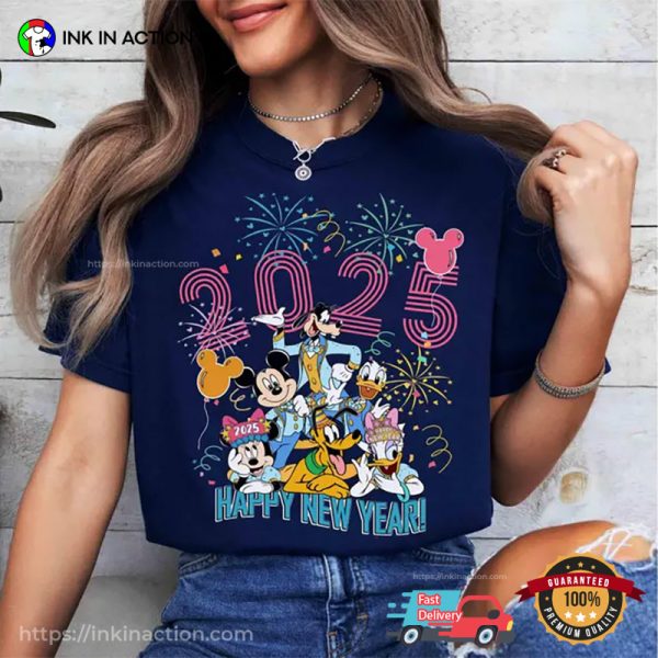 Mickey And Friends Happy New Year 2025 Comfort Colors T-shirt