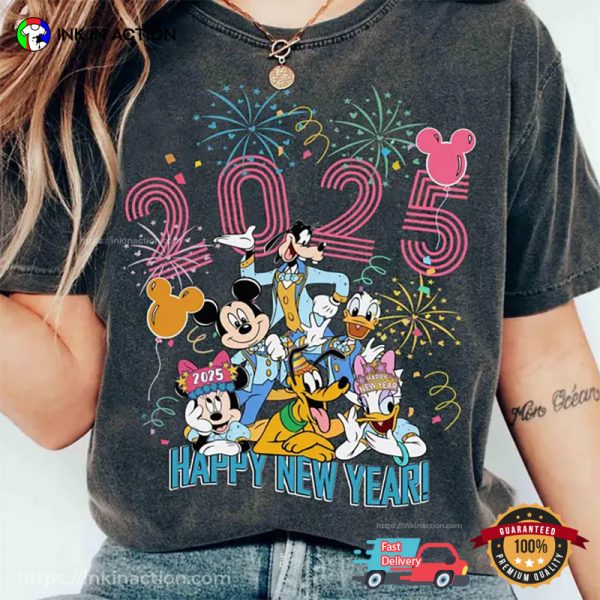 Mickey And Friends Happy New Year 2025 Comfort Colors T-shirt