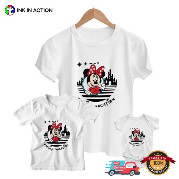 Mickey And Minnie Family Vacation Matching T-shirt