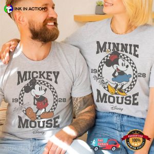 Mickey And Minnie Mouse 1928 Couple Matching Comfort Colors Tee