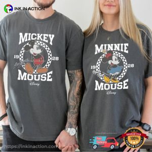 Mickey And Minnie Mouse 1928 Couple Matching Comfort Colors Tee 2