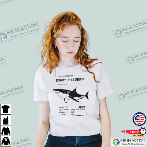 Mighty Bitey Whitey Shark Warning Shirt