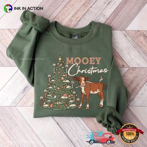 Mooey Christmas Funny Cow T shirt 3