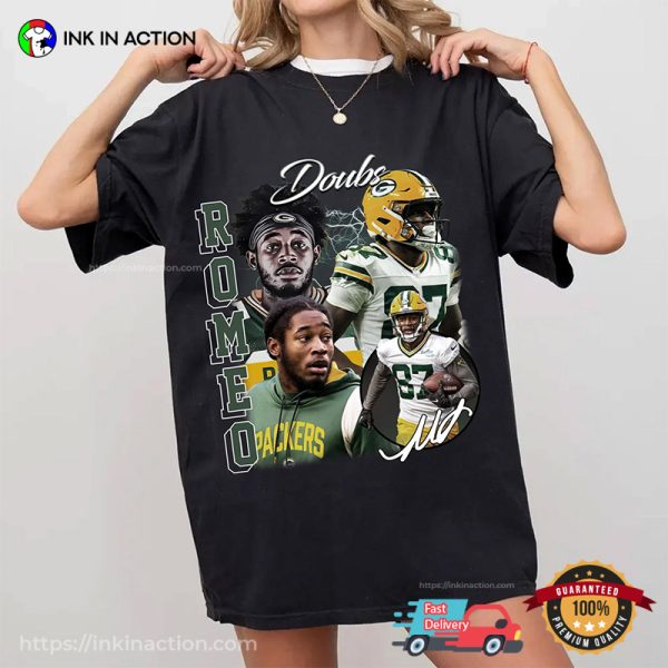 NFL Romeo Doubs Vintage Style Signature T-shirt