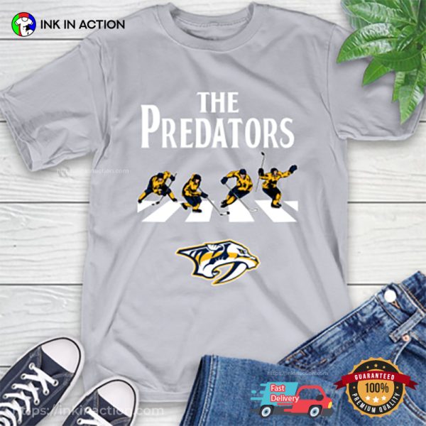 Nashville Predators NHL Hockey The Beatles Abbey Road Comfort Color Tee